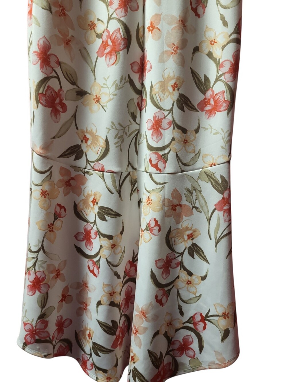 Floral V-Neck Sleeveless Maxi Dress - Mint with Coral Bloom - Picture 5 of 5